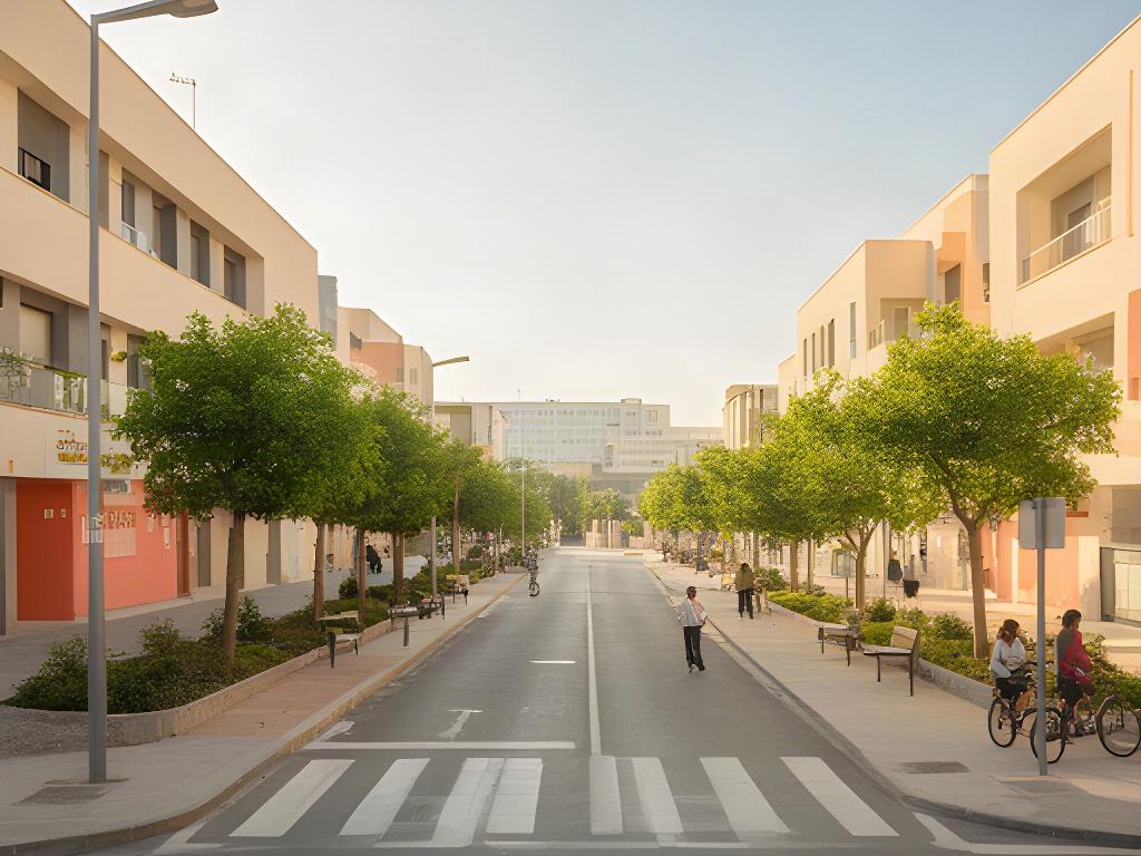 Avenida de las Universidades en Dos Hermanas durante una tarde luminosa